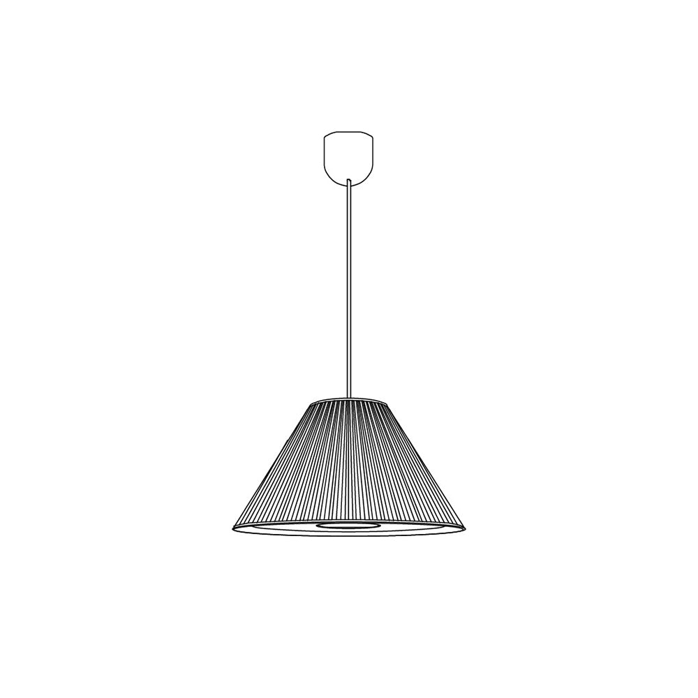 Ritta Pleated Pendant Light Wabi Sabi, Metal/Fabric, Living Room - Neutralighting