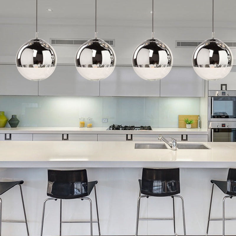 Valentina Industrial Round Metal Glass Pendant Light Living Room - Neutralighting