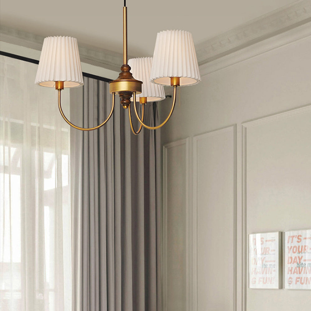 Silva Modern Retro Fabric Chandelier, White/Green - Neutralighting