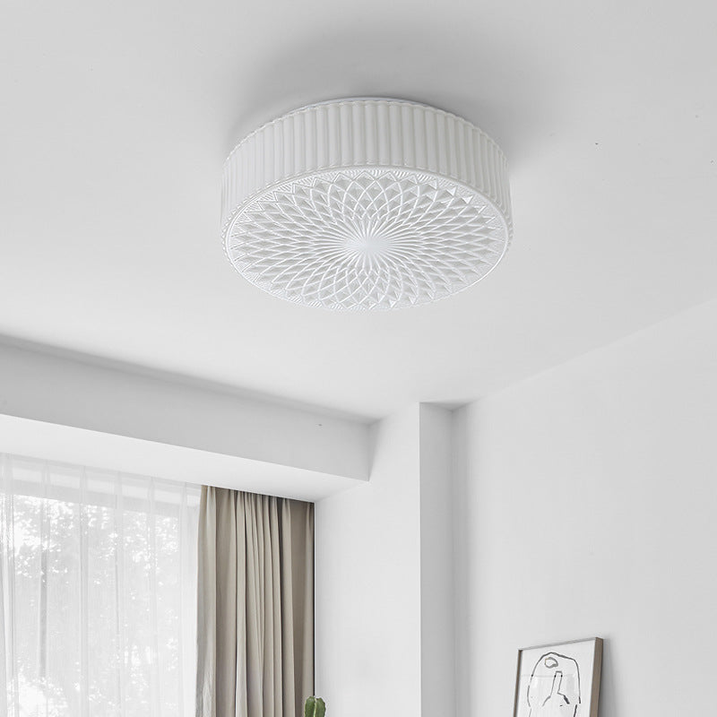 Valentina Modern Cream LED Flush Mount Ceiling Light Glass Study Bedroom - Neutralighting