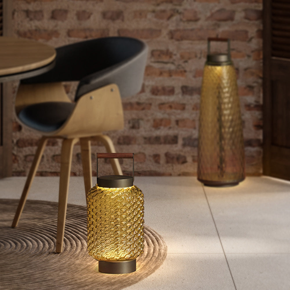 Ray Vintage Lantern Metal/Glass Outdoor Floor Lamp - Neutralighting