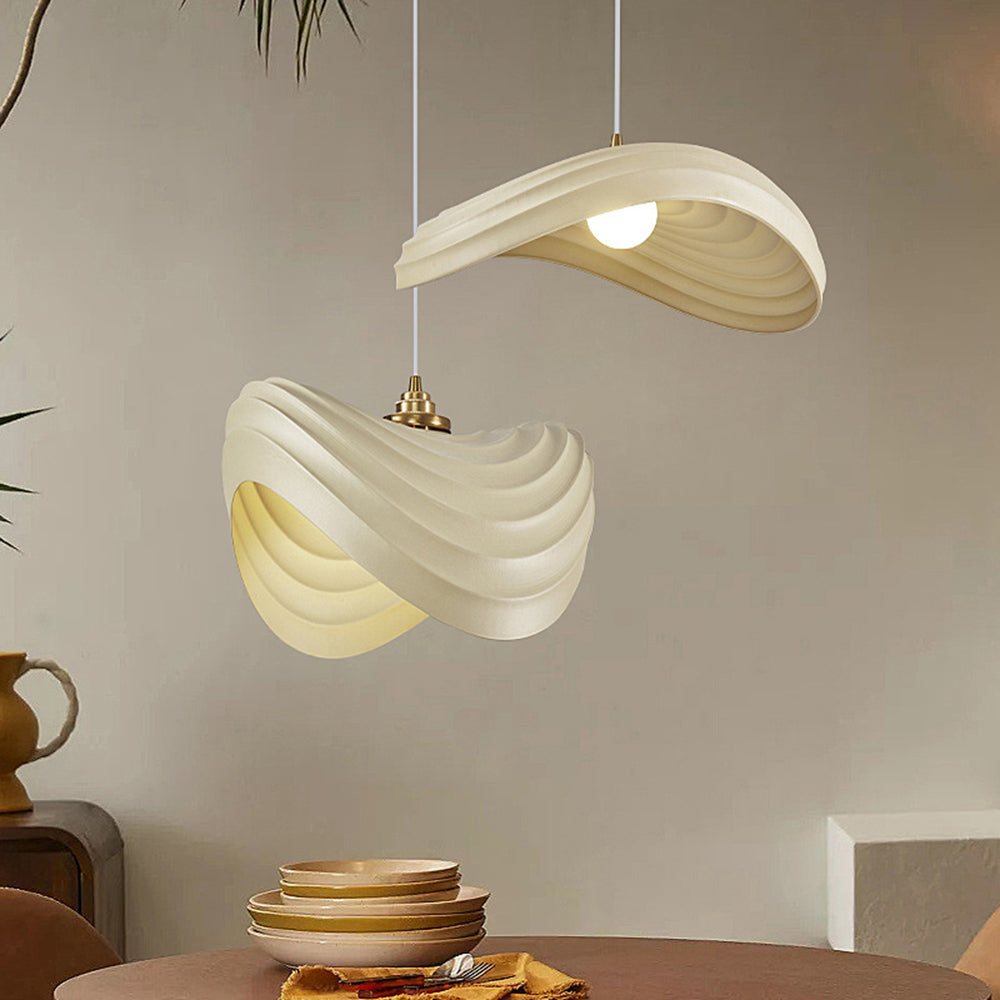 Ritta Wabi-Sabi Minimalisme Ripple Pendant Light, Resin&Metal - Neutralighting