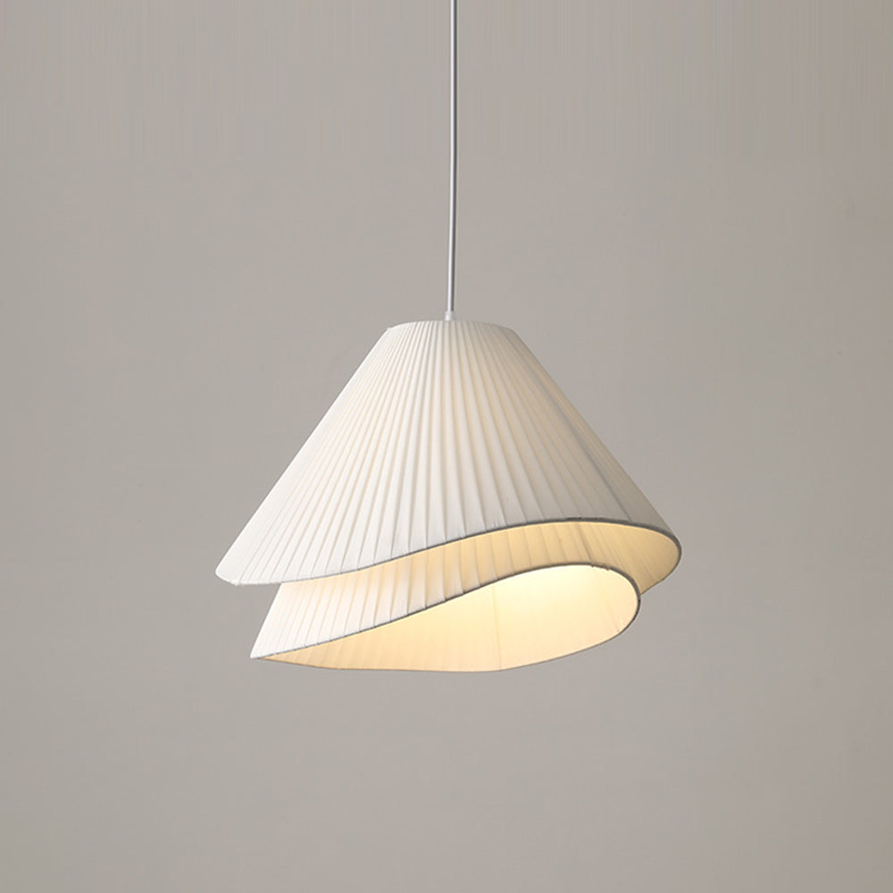 Ritta Minimalist Double Overlap Fabric LED Pendant Light, White - Neutralighting