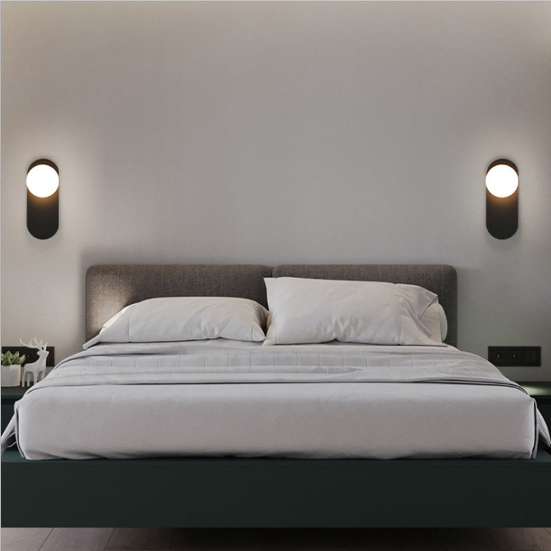 Valentina Modern LED Wall Lamp Black/Gold Glass Bedroom/Living Room - Neutralighting