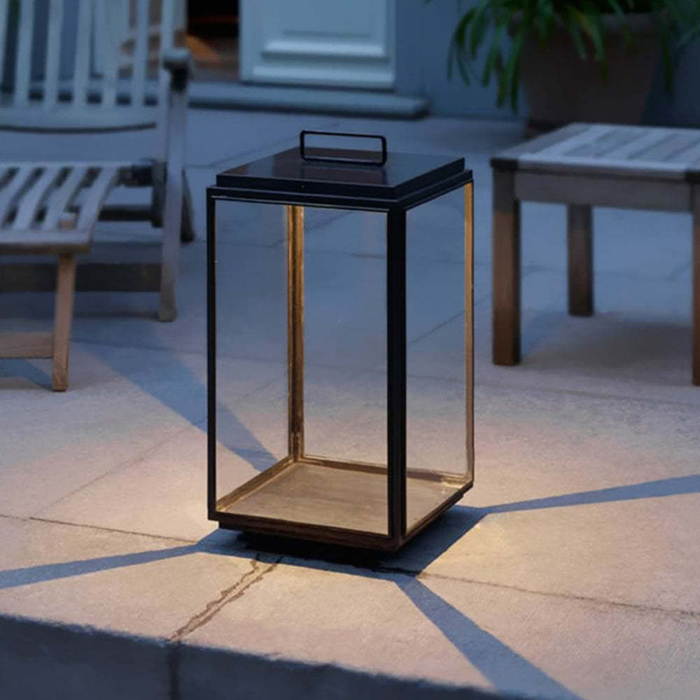 Ray Minimalist Cuboid Outdoor Floor Lamp, Hardwired, Black - Neutralighting