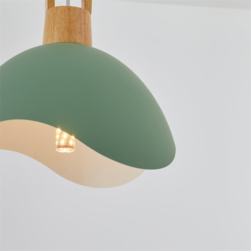 Valentina Colorful Shade Single Pendant Lights, Wood & Metal - Neutralighting