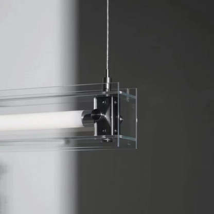 Arisha Minimalist Linear Metal Pendant Light,White - Neutralighting
