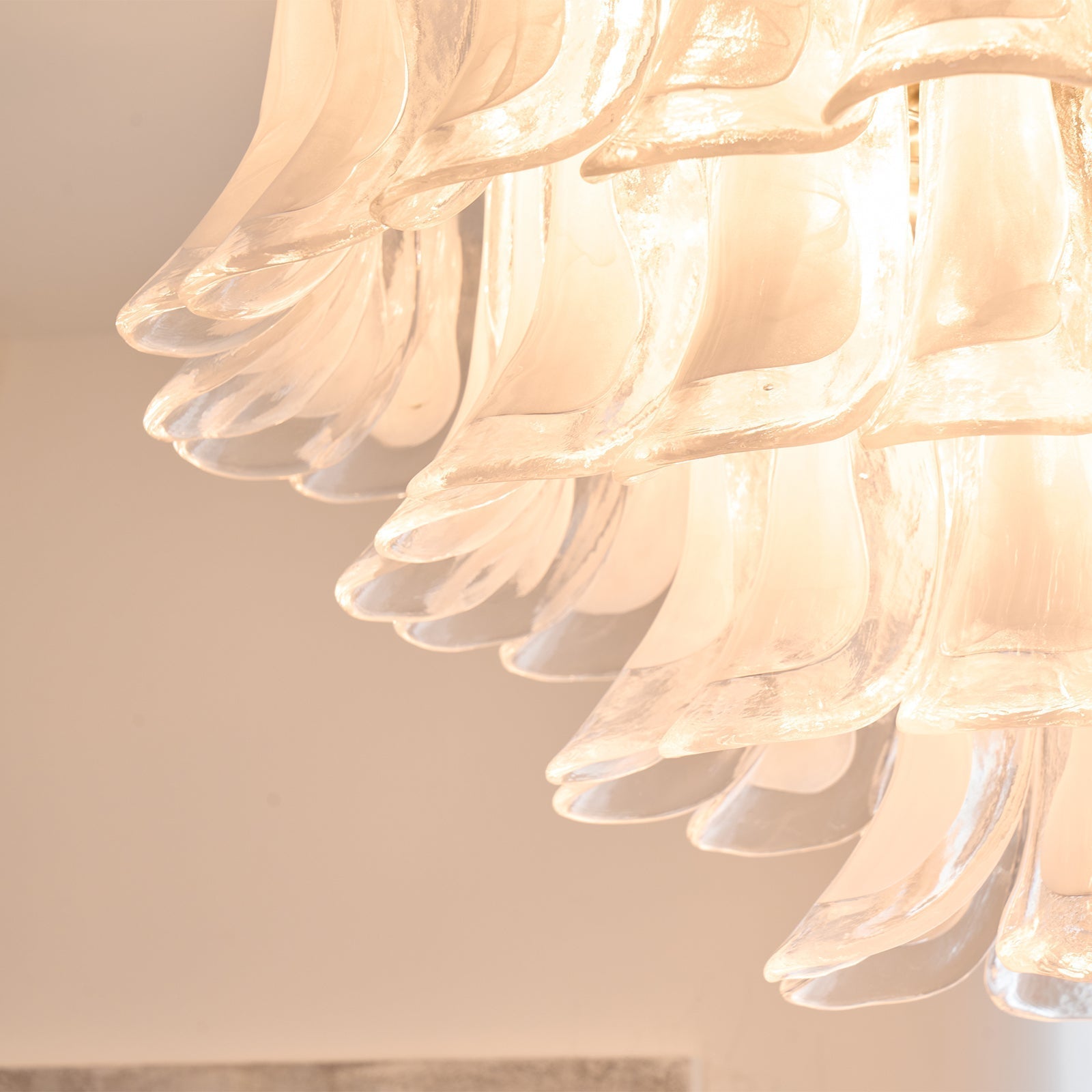 Aurora Ceiling Lamp Clear Glass Wave Layered Elegant - Neutralighting