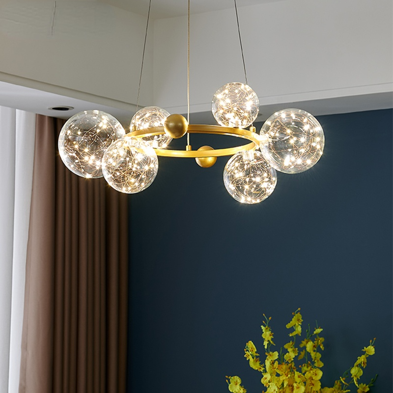 Valentina Art Deco Luminous Sphere Cluster Glass Pendant Light - Neutralighting