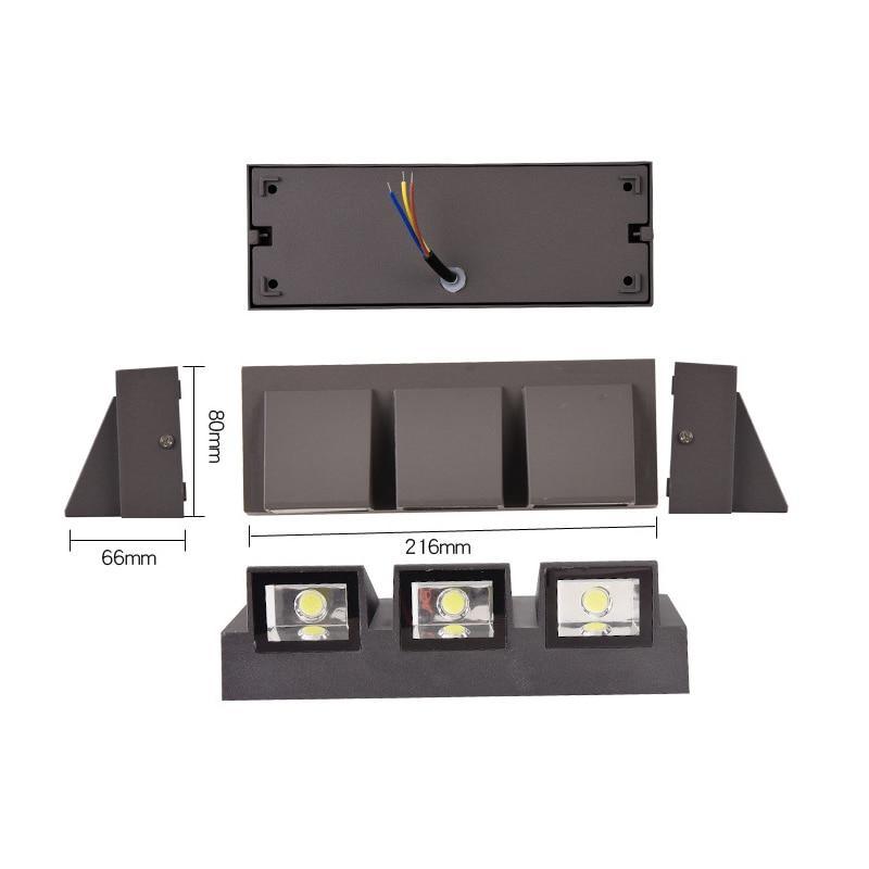 Vexto Modern Black Metal LED Outdoor Wall Lamp