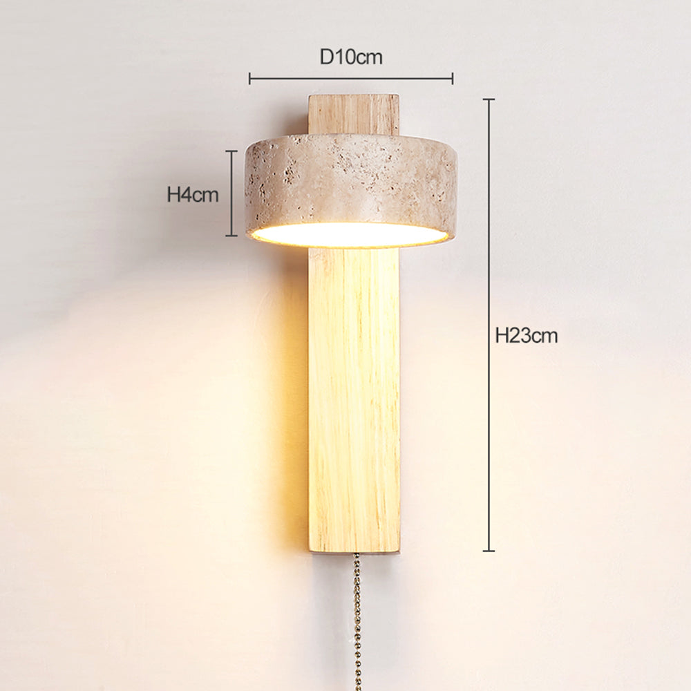 Ritta Wall Light Travertine Wood - Neutralighting