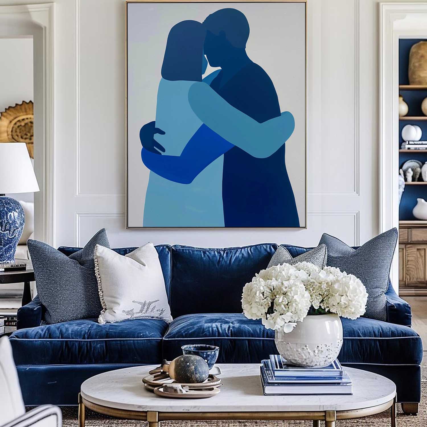 Love Wrapped in Blue Canvas Art