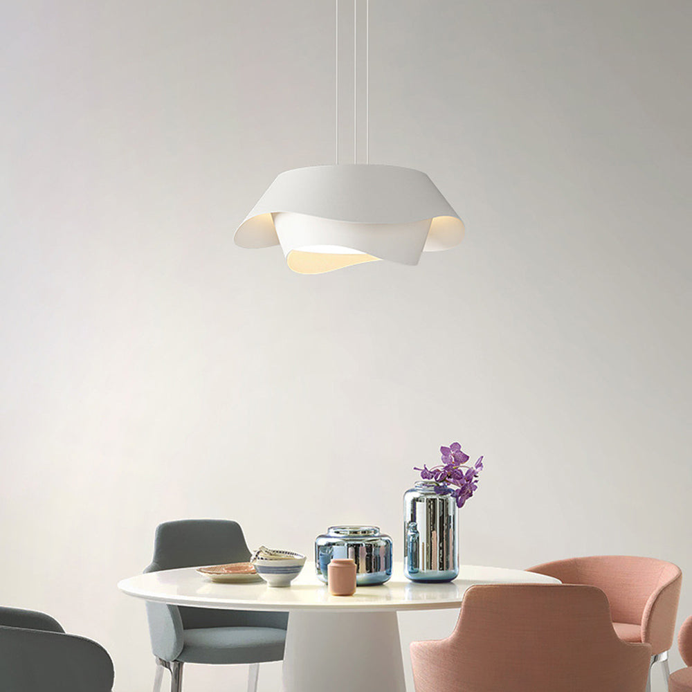 Arisha Art Deco Flower Shape Pendant Light, White - Neutralighting