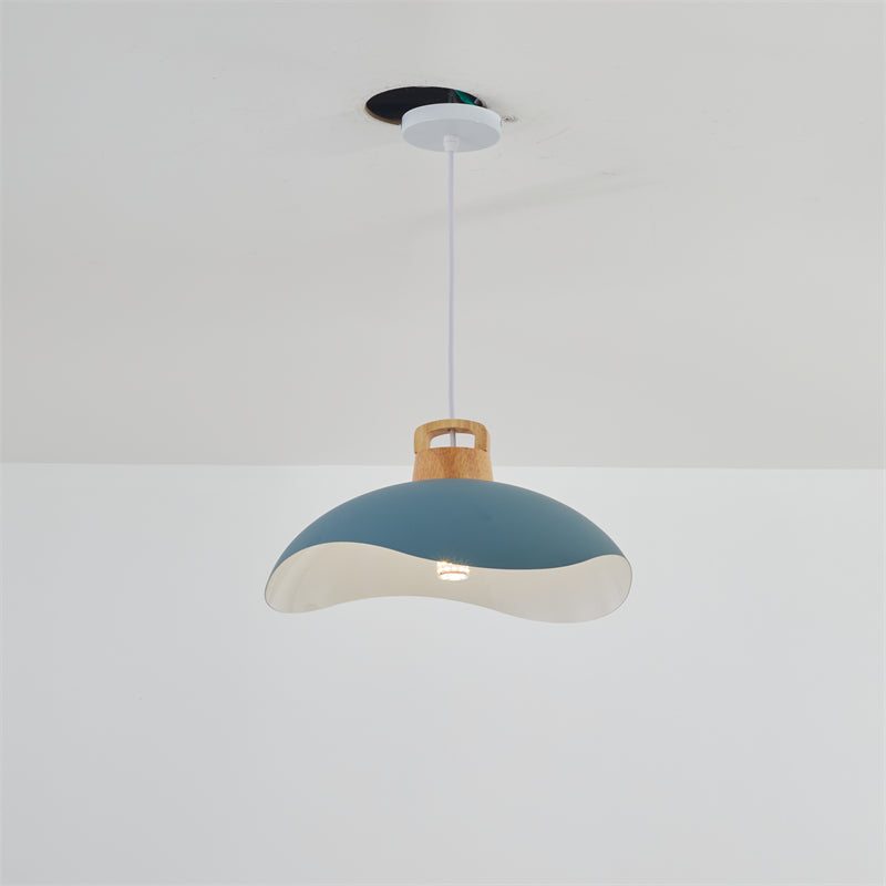Valentina Colorful Shade Single Pendant Lights, Wood & Metal - Neutralighting