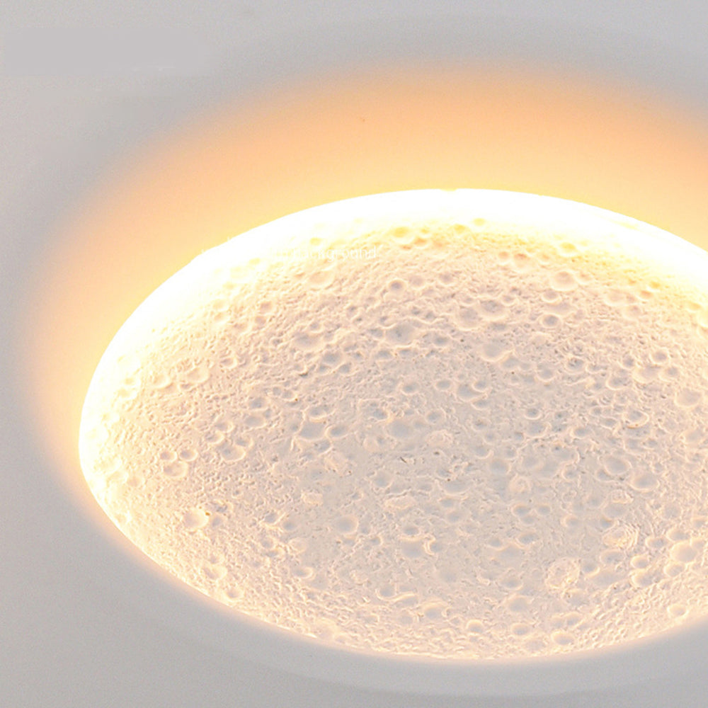 Aria Decorative Moon Metal/Gypsum Wall Lamp, White - Neutralighting
