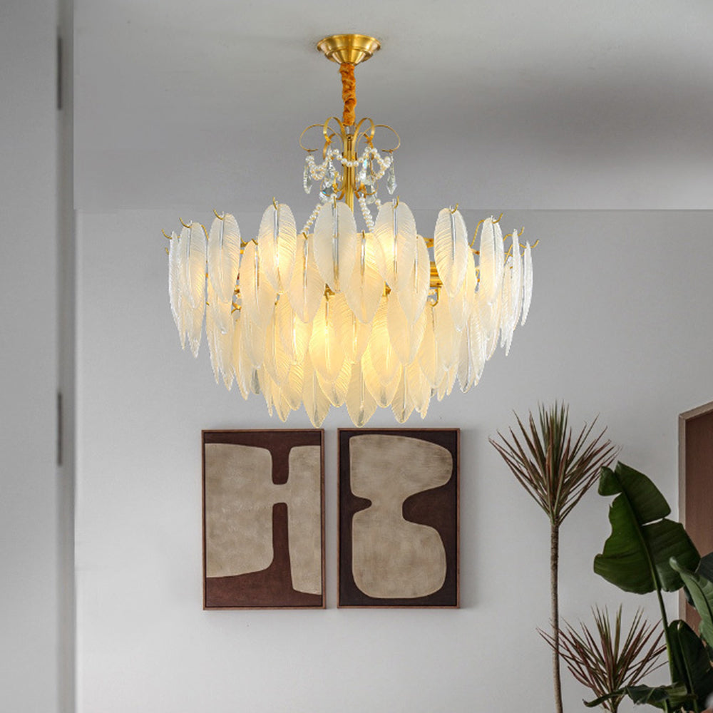 Kristy Elegant Pearl/Glass/Metal Chandelier, White - Neutralighting