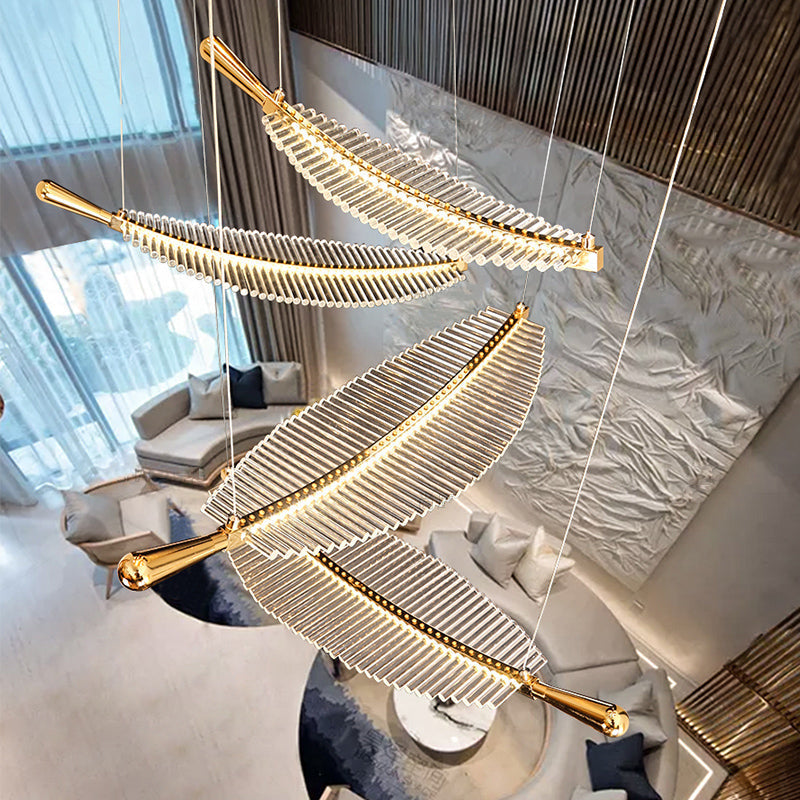 Arisha Nordic Luxury LED Pendant Light Metal Acrylic Hotel Living Room - Neutralighting