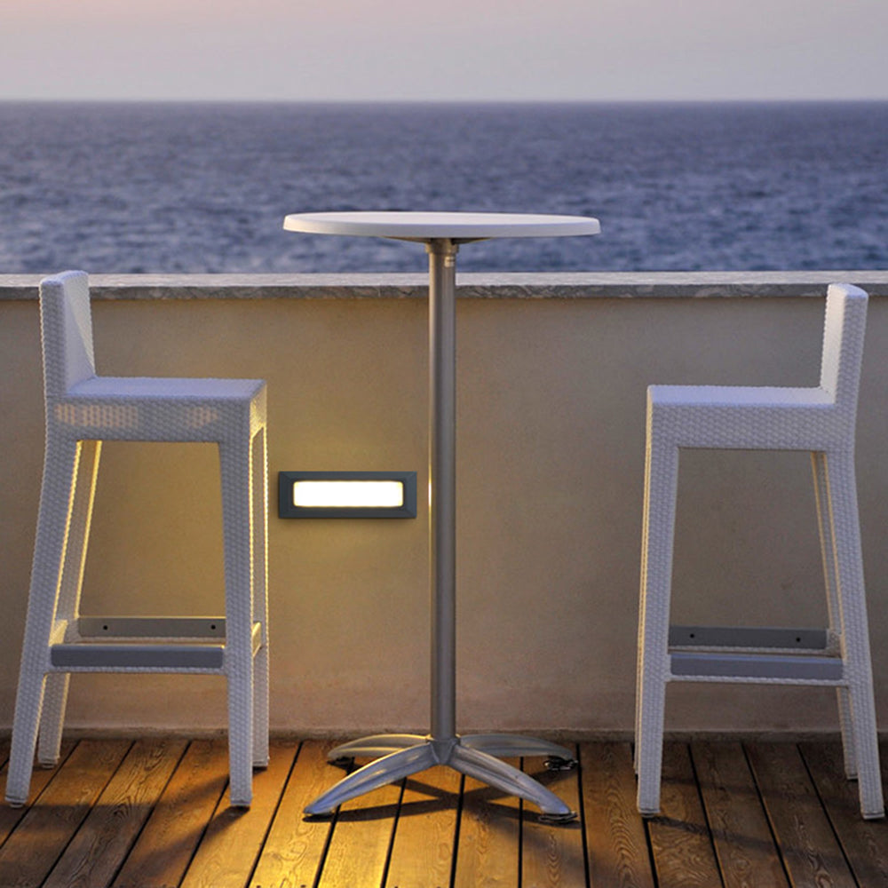 Ray Modern Metal Rectangular Outdoor Deck/Step Light, Black - Neutralighting
