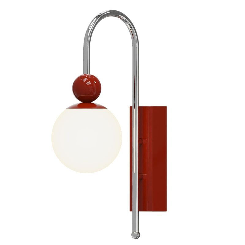 Valentina Modern LED Indoor Wall Lamp Red/Coffee Metal/Glass Bedroom