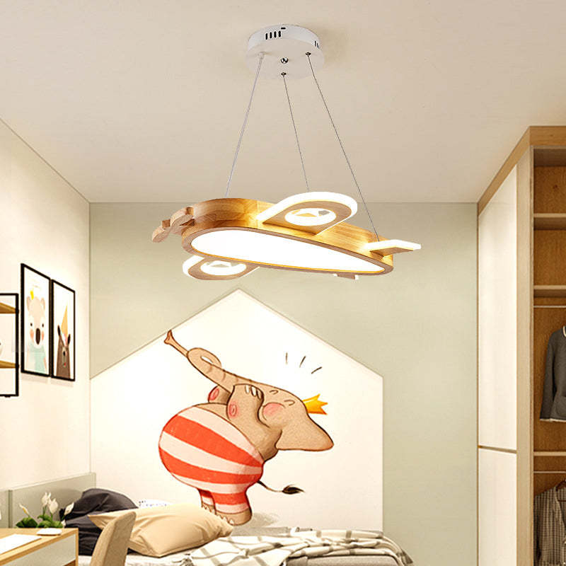 Arisha Modern Natural Creative DIY Children Airplane Shape Acrylic Pendant Light ,Wood - Neutralighting