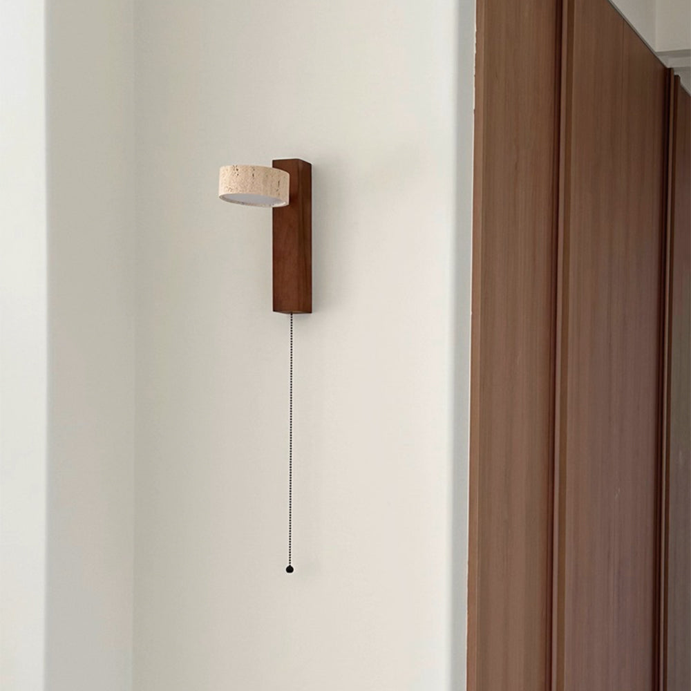 Ritta Wall Light Travertine Wood - Neutralighting