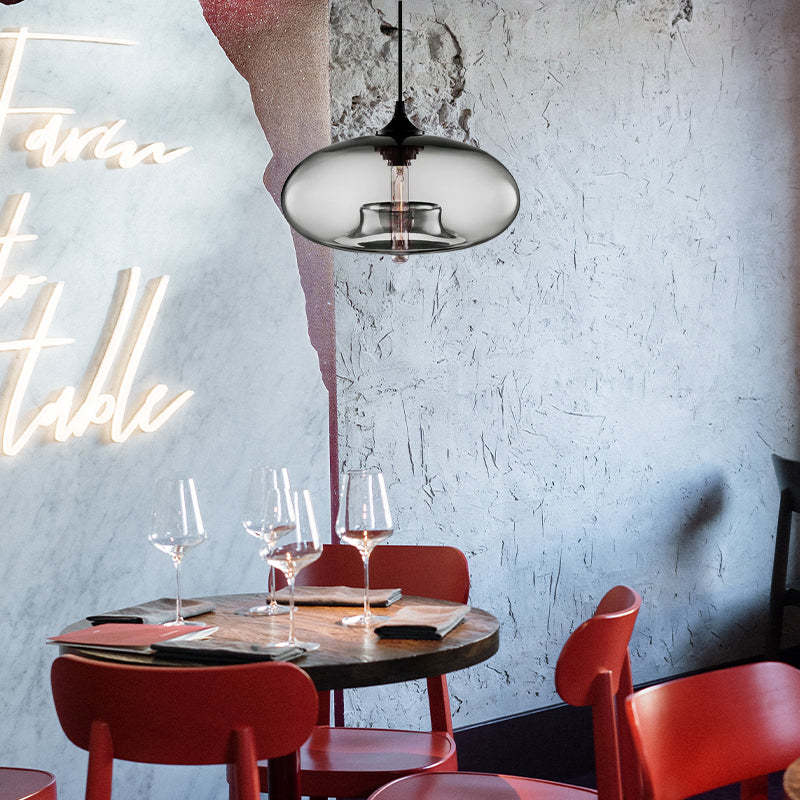 Valentina Modern Bread Shaped Glass Pendant Light, 6 Colour - Neutralighting