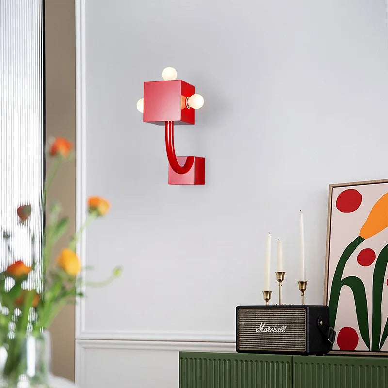 Aria Modern Industrial LED Indoor Wall Lamp Red Living Room Bedroom - Neutralighting