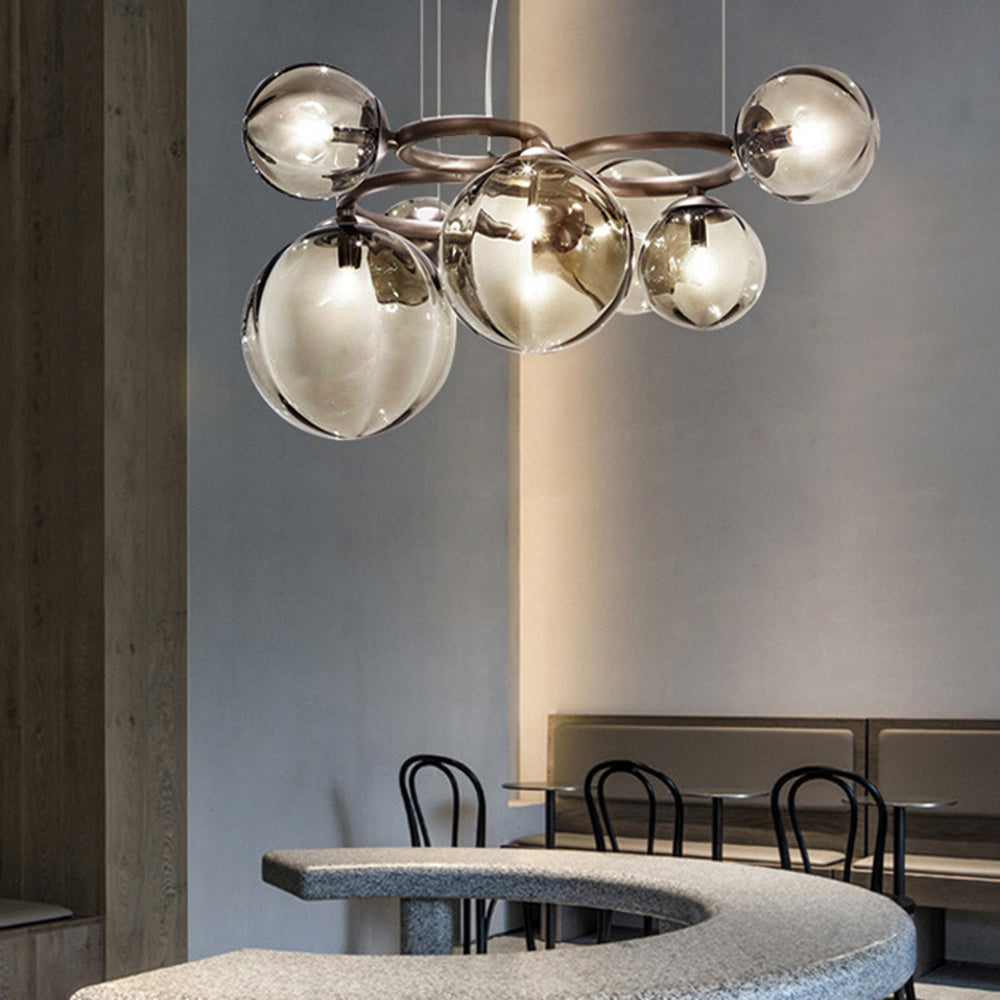 Valentina Modern Designe Wave Metal/Glass Pendant Light, White/Gold - Neutralighting