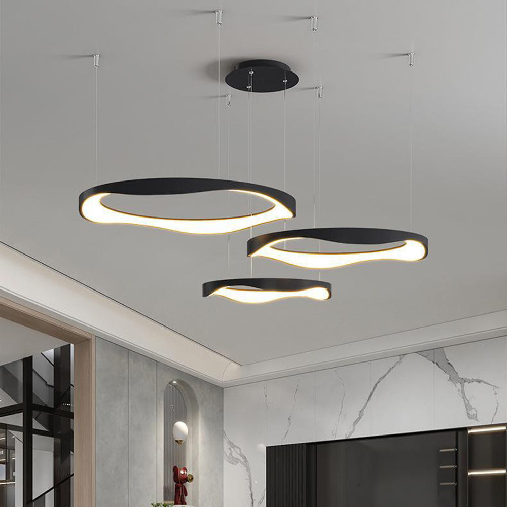 Arisha Pendant Light Rond Modern, Black/White, Dining Room - Neutralighting