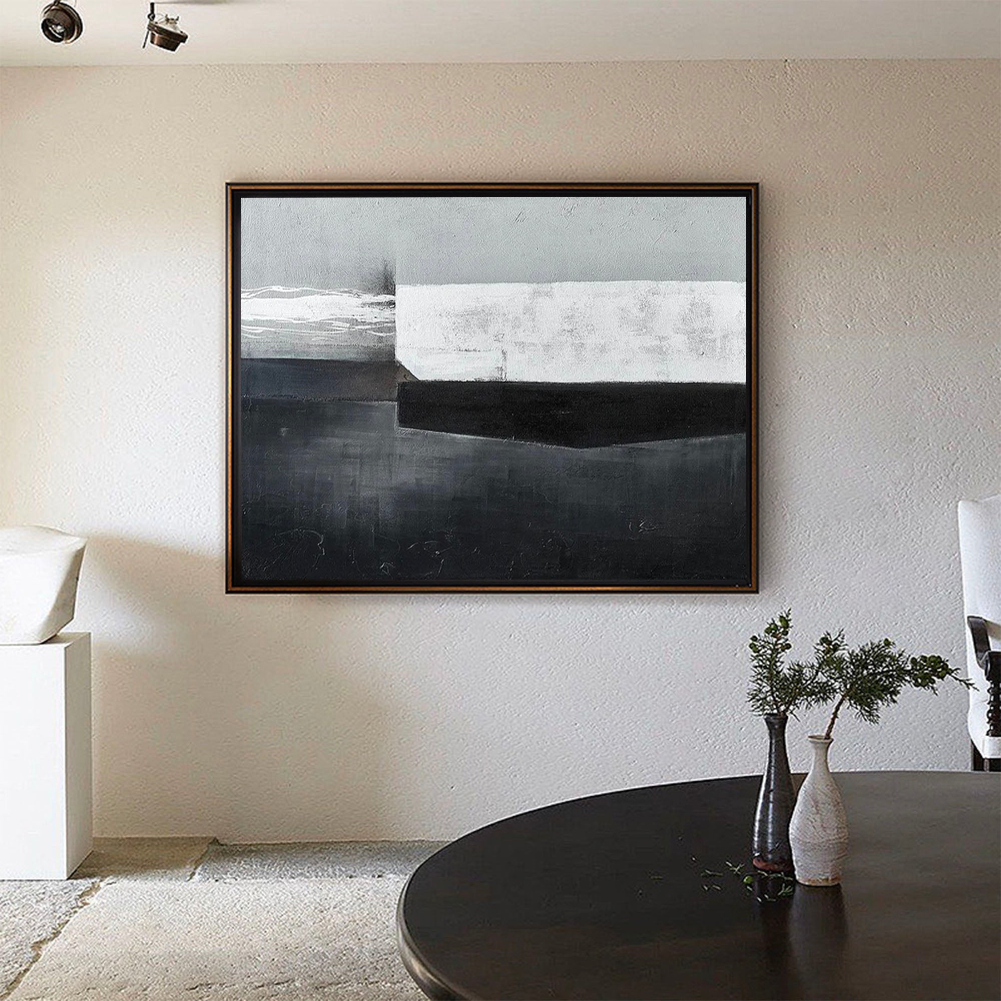 Monochrome Layered Textured Abstract Contemporary Wall Accent Piece