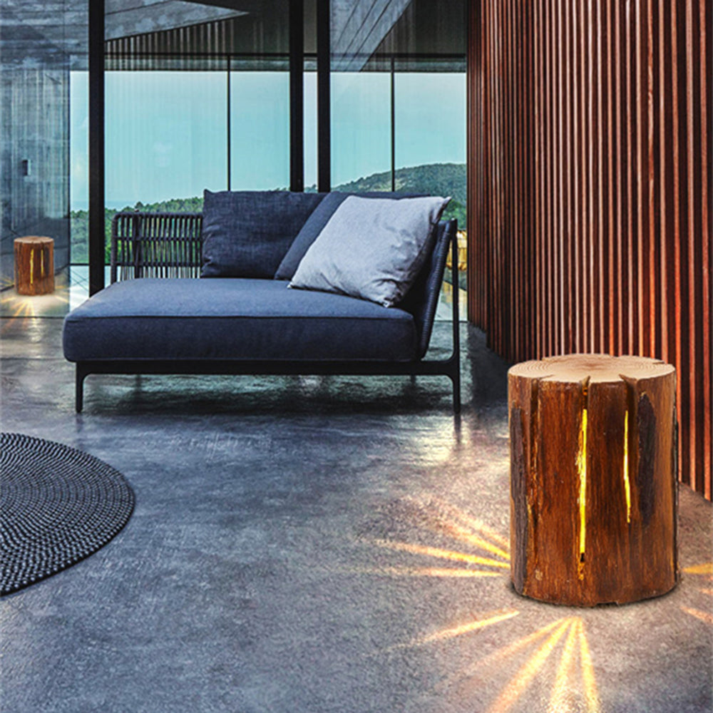 Ray Natural Column Wood Outdoor Floor Lamp Table - Neutralighting