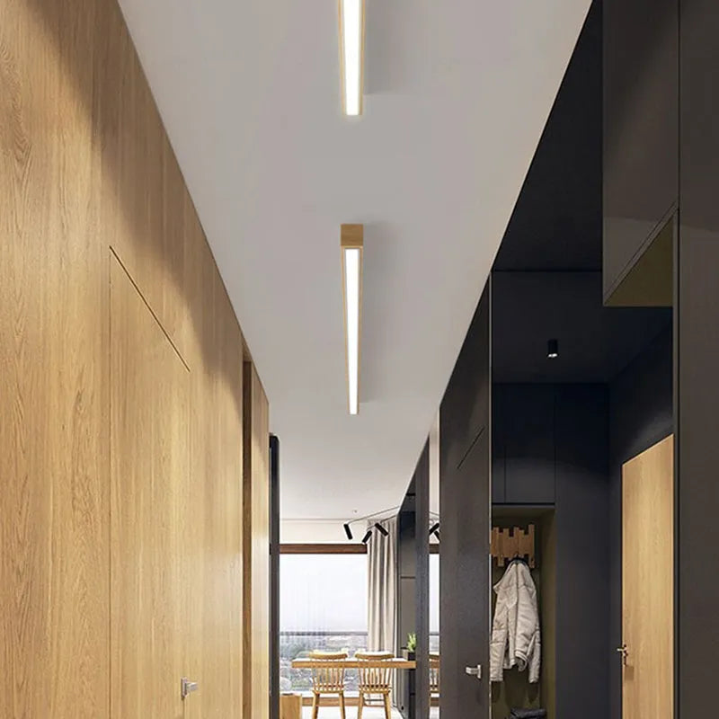 Arisha Linear Slim Ceiling Light, Wood - Neutralighting