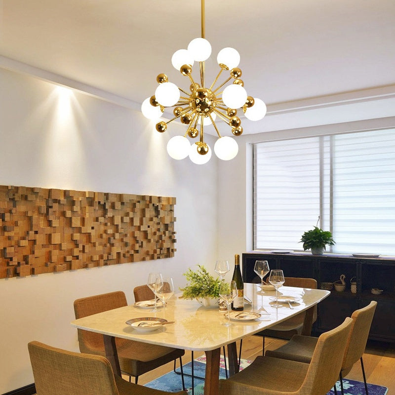 Silva Modern LED Chandelier Gold Glass Living/Dining Room/Bedroom - Neutralighting