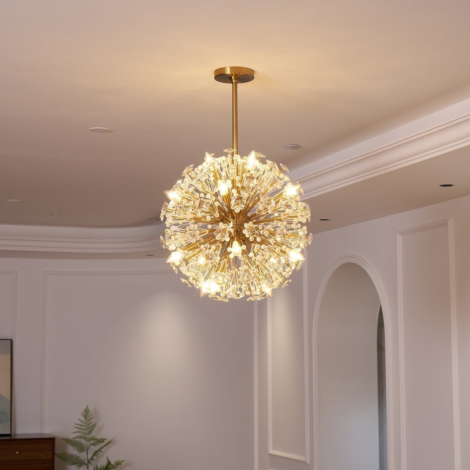 Aurora Chandelier Dickinson Gold Crystal Starburst - Neutralighting