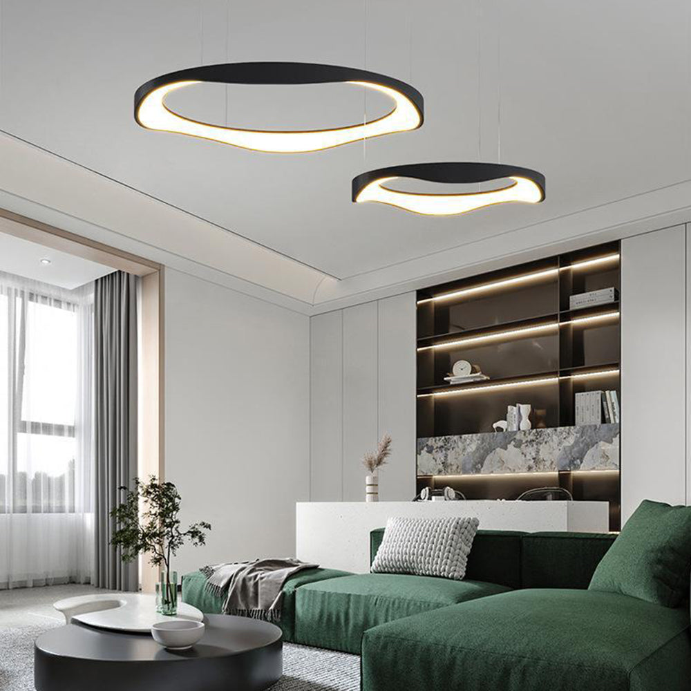 Arisha Pendant Light Rond Modern, Black/White, Dining Room - Neutralighting