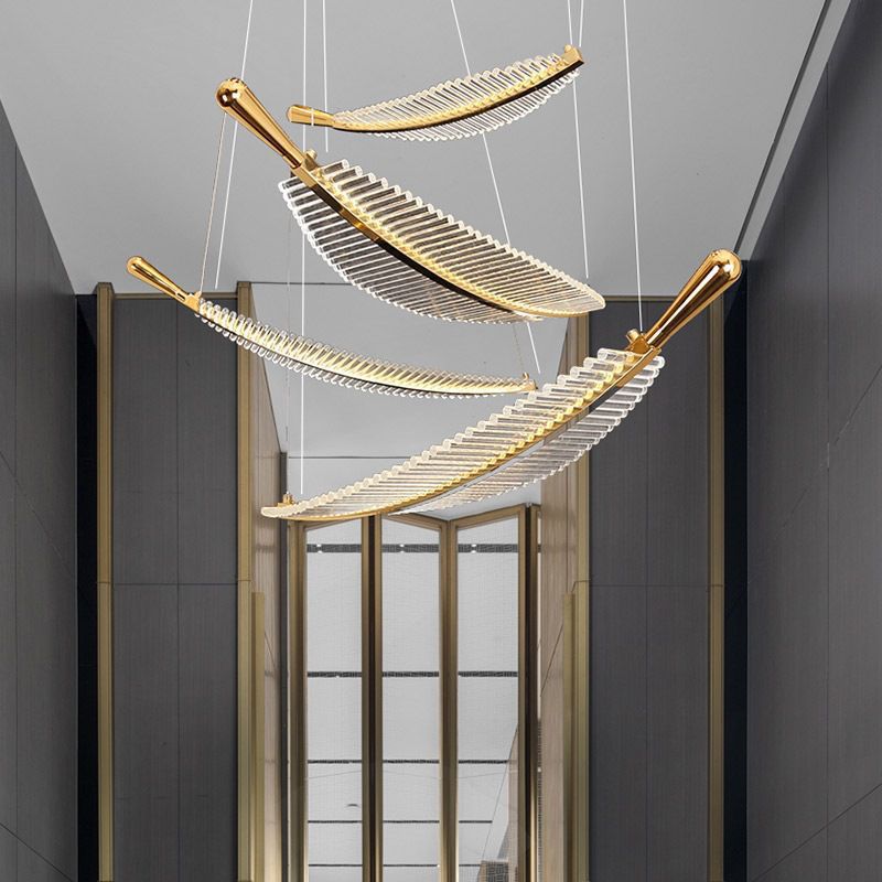 Arisha Nordic Luxury LED Pendant Light Metal Acrylic Hotel Living Room - Neutralighting