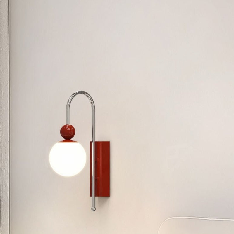 Valentina Modern LED Indoor Wall Lamp Red/Coffee Metal/Glass Bedroom