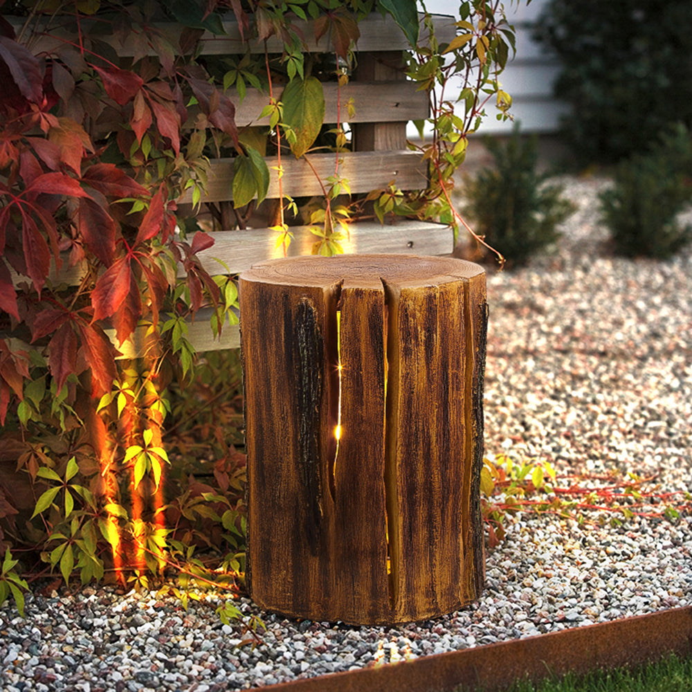 Ray Natural Column Wood Outdoor Floor Lamp Table - Neutralighting