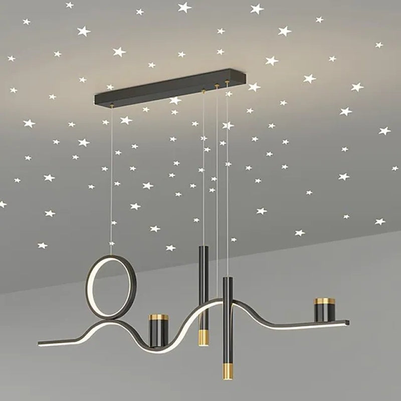 Arisha Modern Metal Linear Starry Night Pendant Light, Black - Neutralighting