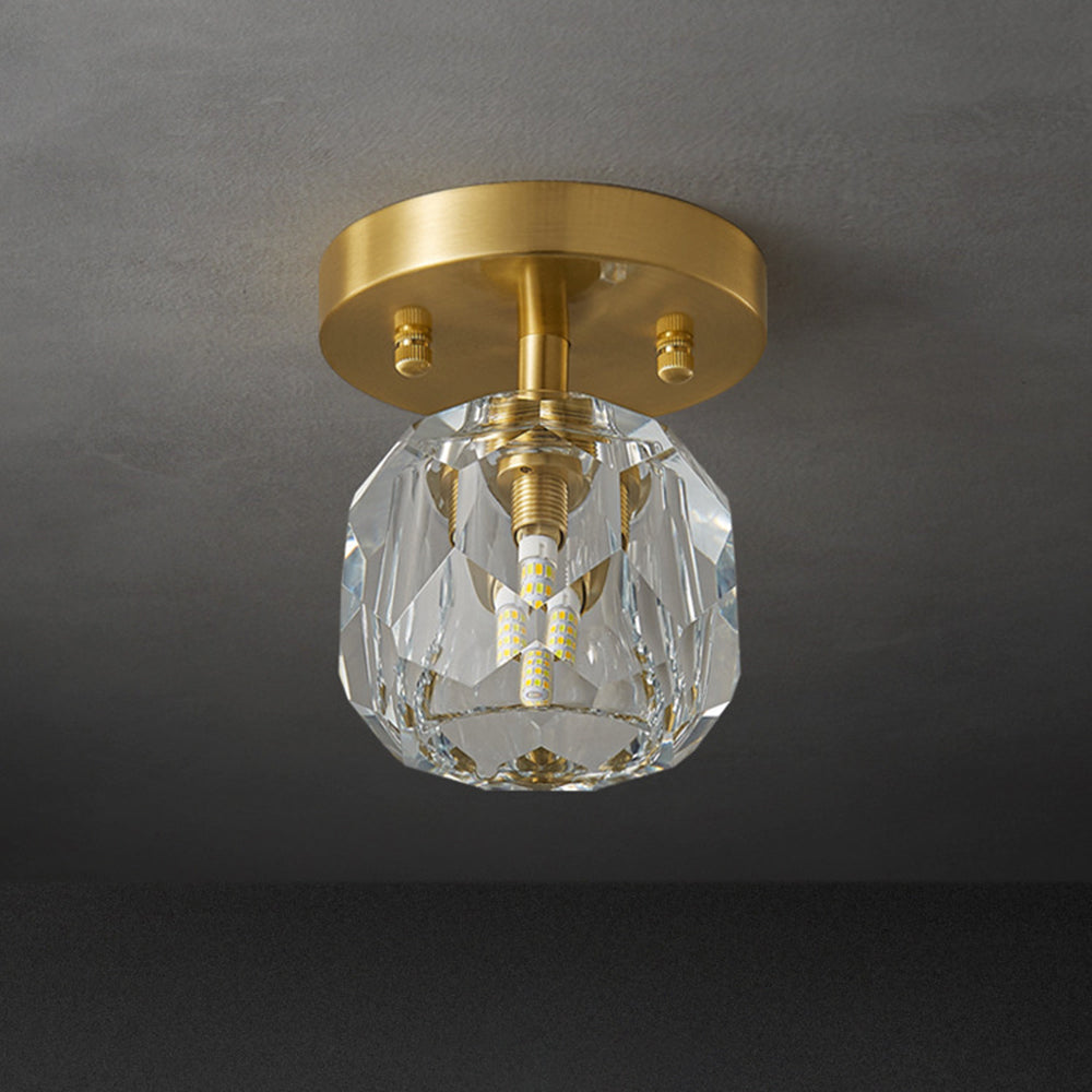 Kristy Luxury Diamond Metal/Acrylic Flush Mount Ceiling Light, Gold - Neutralighting