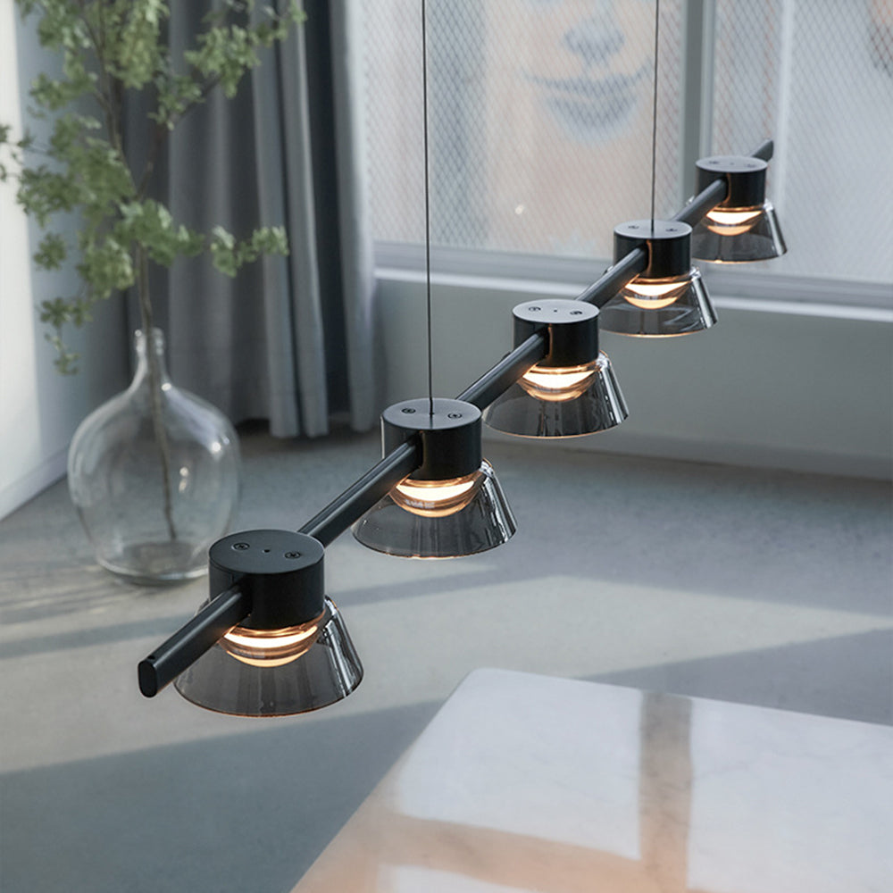 Arisha Modern Linear Metal Pendant Light,Black - Neutralighting