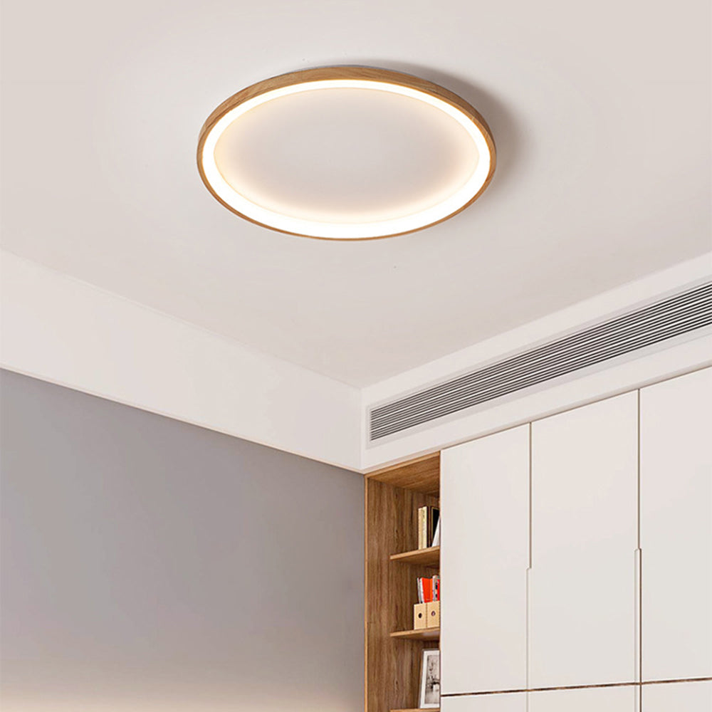Muto Wood Inner Halo Flush Mount Ceiling Light - Neutralighting