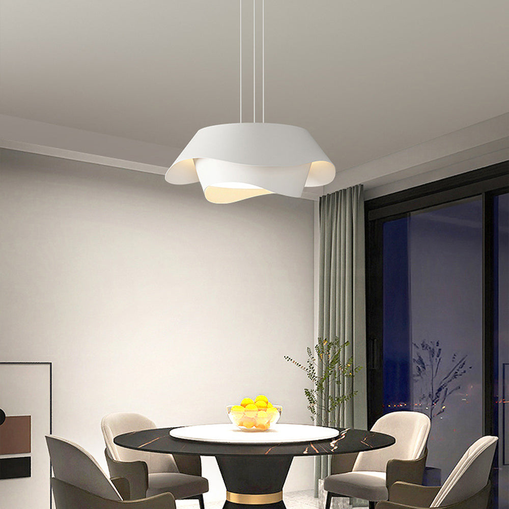 Arisha Art Deco Flower Shape Pendant Light, White - Neutralighting