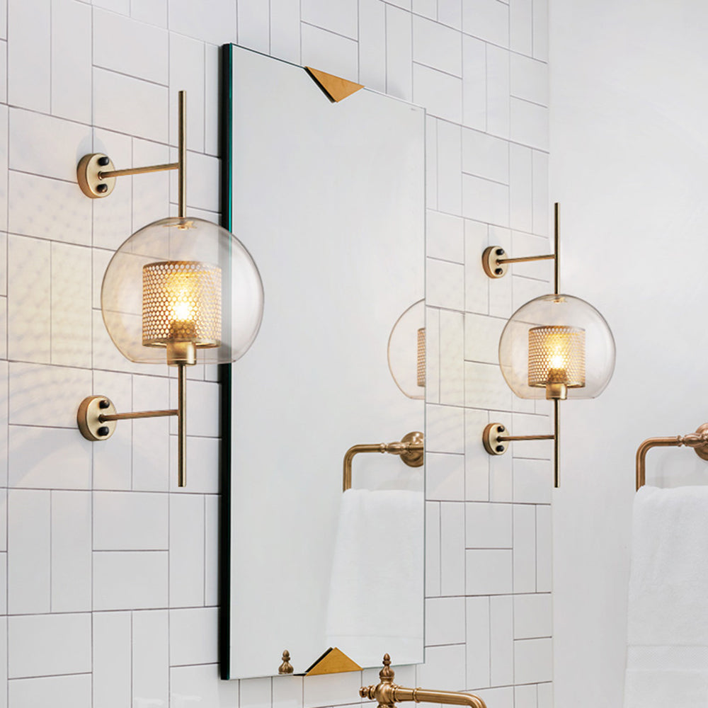 Kiri Industrial Classy Global Clear Glass Wall Lamp - Neutralighting