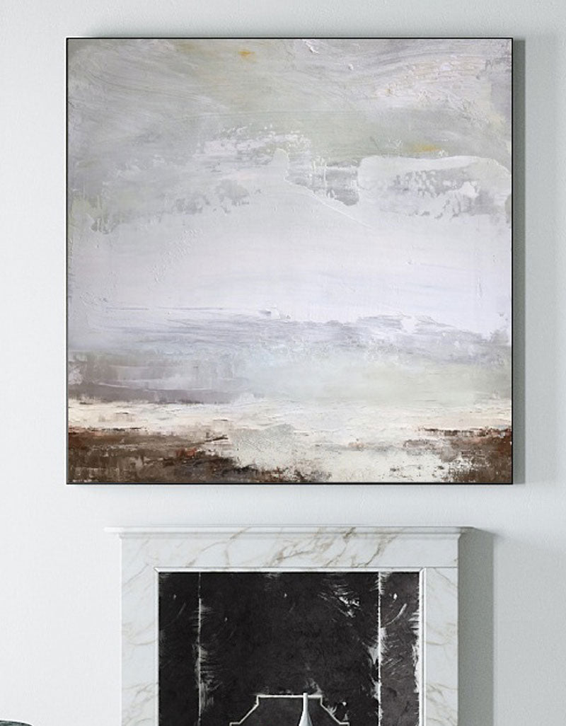 Square Abstract Sky And Sea Painting ABSS02 - Neutralighting