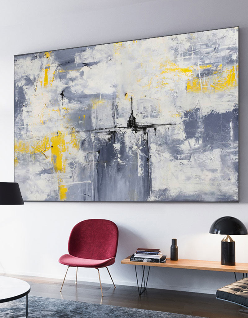 Gray Orange Abstract Painting ABAH21 - Neutralighting