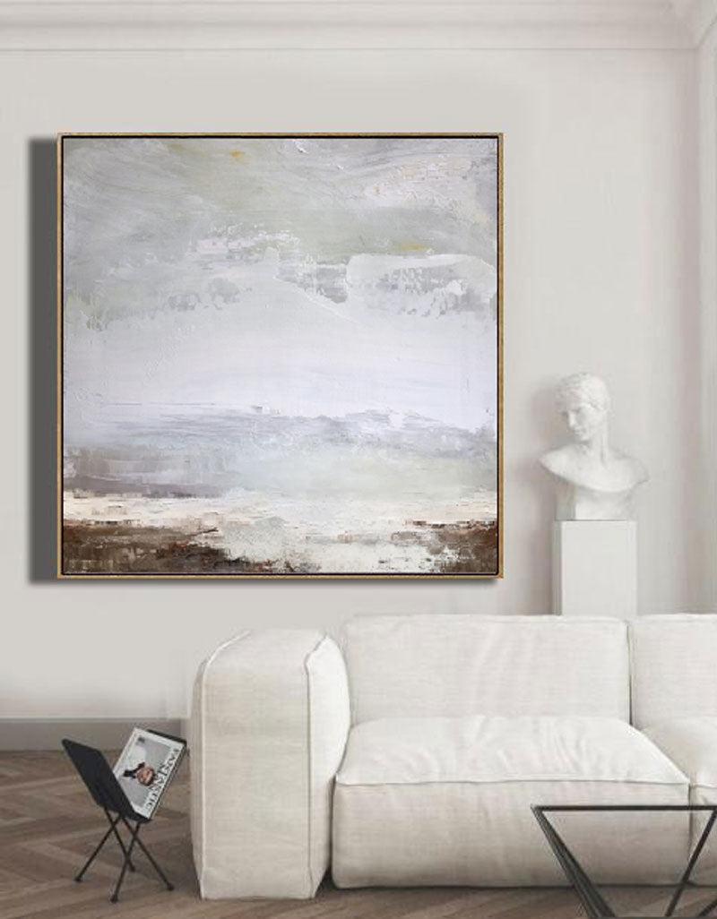 Square Abstract Sky And Sea Painting ABSS02 - Neutralighting