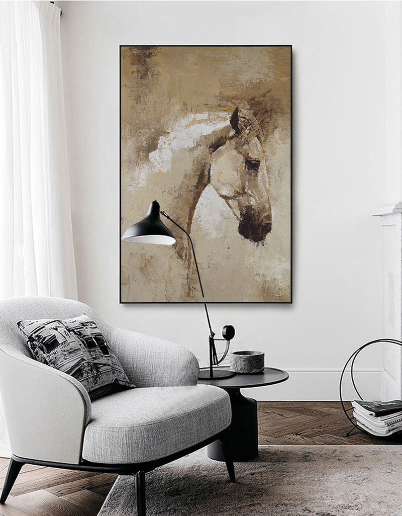 Brown Abstract Horse Painting ANH06 - Neutralighting