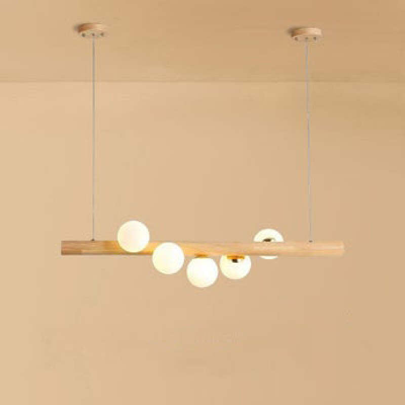 Valentina Glass Bubble Pendant Light Wood/Walnut - Neutralighting