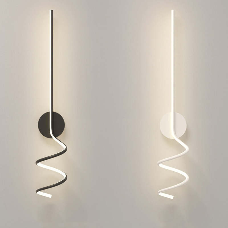 Arisha Modern LED Art Interior Wall Light Spiral, Black & White - Neutralighting